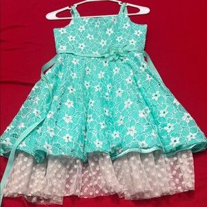 Rare Editions Mint Lace Dress